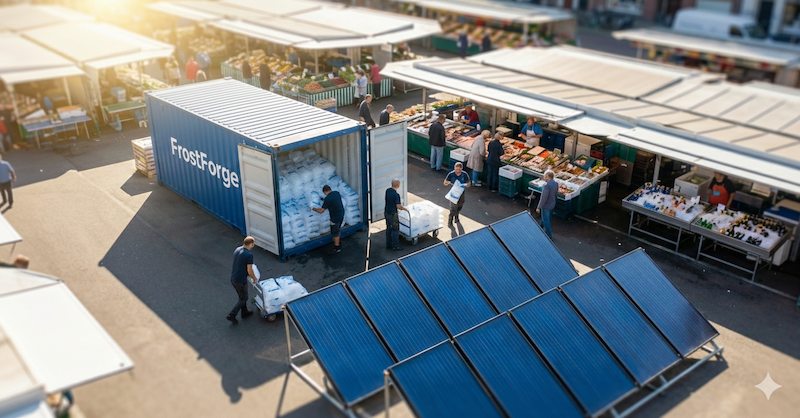 Frostforge im Einsatz an Markt